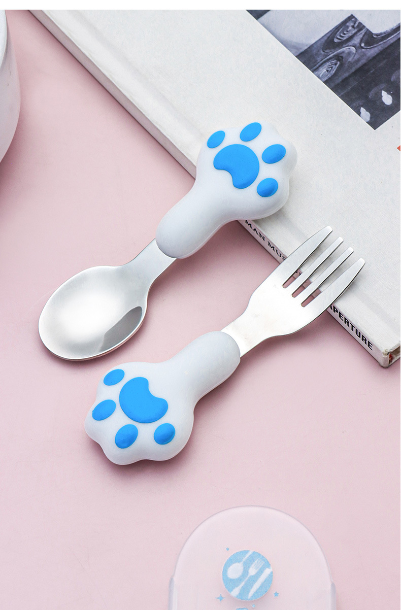 35g Weight Tableware Kitchen and drinking utensils Daily Occasion Stainless Steel, Plastic, Silica Gel Material Cat Pattern Cute Style Cute Cat Stainless Steel Plastic Silica Gel Tableware 4