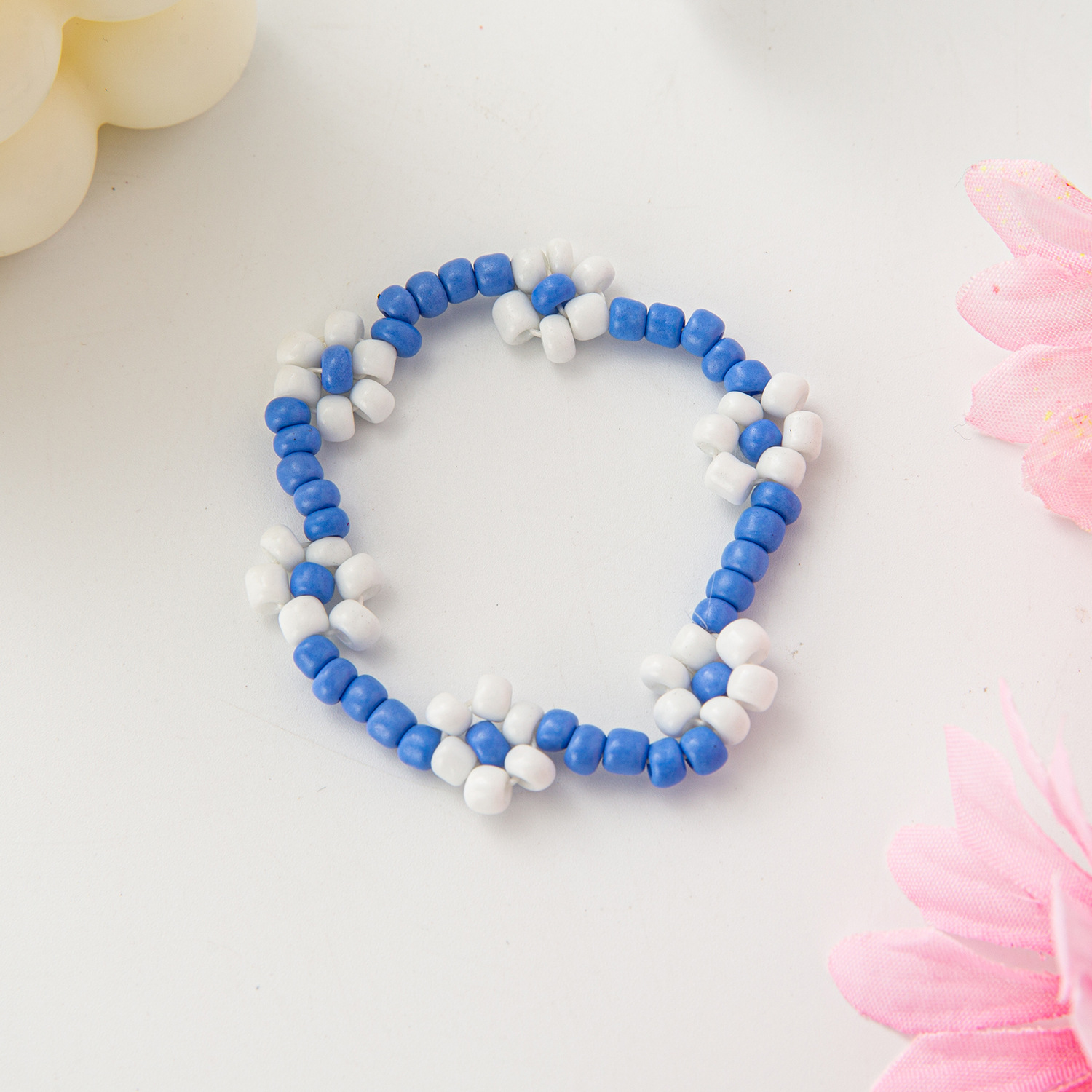 11g Weight Bracelets, Necklace Classification 1 Piece, 1 Set Quantity Holiday, Daily Occasion Resin, Seed Bead Material Flower Pattern Kid'S Gender Beaded Design Cartoon Style, Cute Style Cartoon Style Cute Flower Resin Seed Bead Beaded Kid'S Bracelets Necklace 8