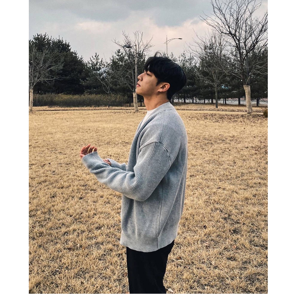 2023 otoño doble cremallera SLIM-Fit suéter de color sólido abrigo de los hombres de estilo coreano simple cuello de béisbol cardigan suéter moda