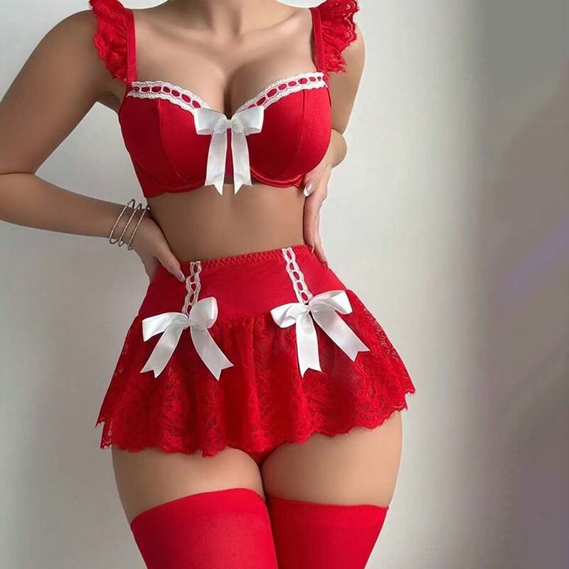 European and American Style Sexy Sheer Lace Bikini Lingerie, Can Be Worn Outside as Sleepwear, Nightgown, Bodysuit Two-Piece Set for Women European and American Style Sexy Sheer Lace Bikini Lingerie, Can Be Worn Outside as Sleepwear, Nightgown, Bodysuit Two-Piece Set for Women