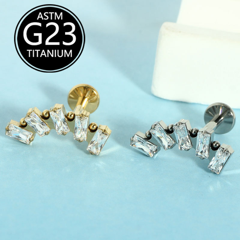 Pointed titanium steel lip stud product view