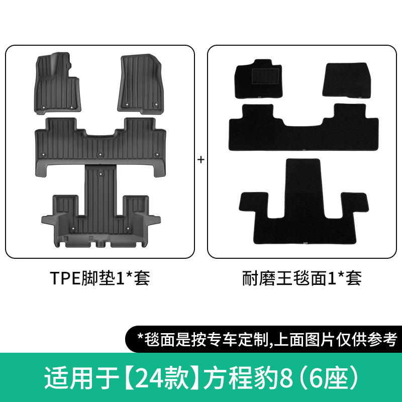 Fangchengbao – Car Floor Mats for Modelə uyğun ayaqaltı - 2024-cheng-bao-8-double-layer-wear-resistant-floor-mat-six-seater