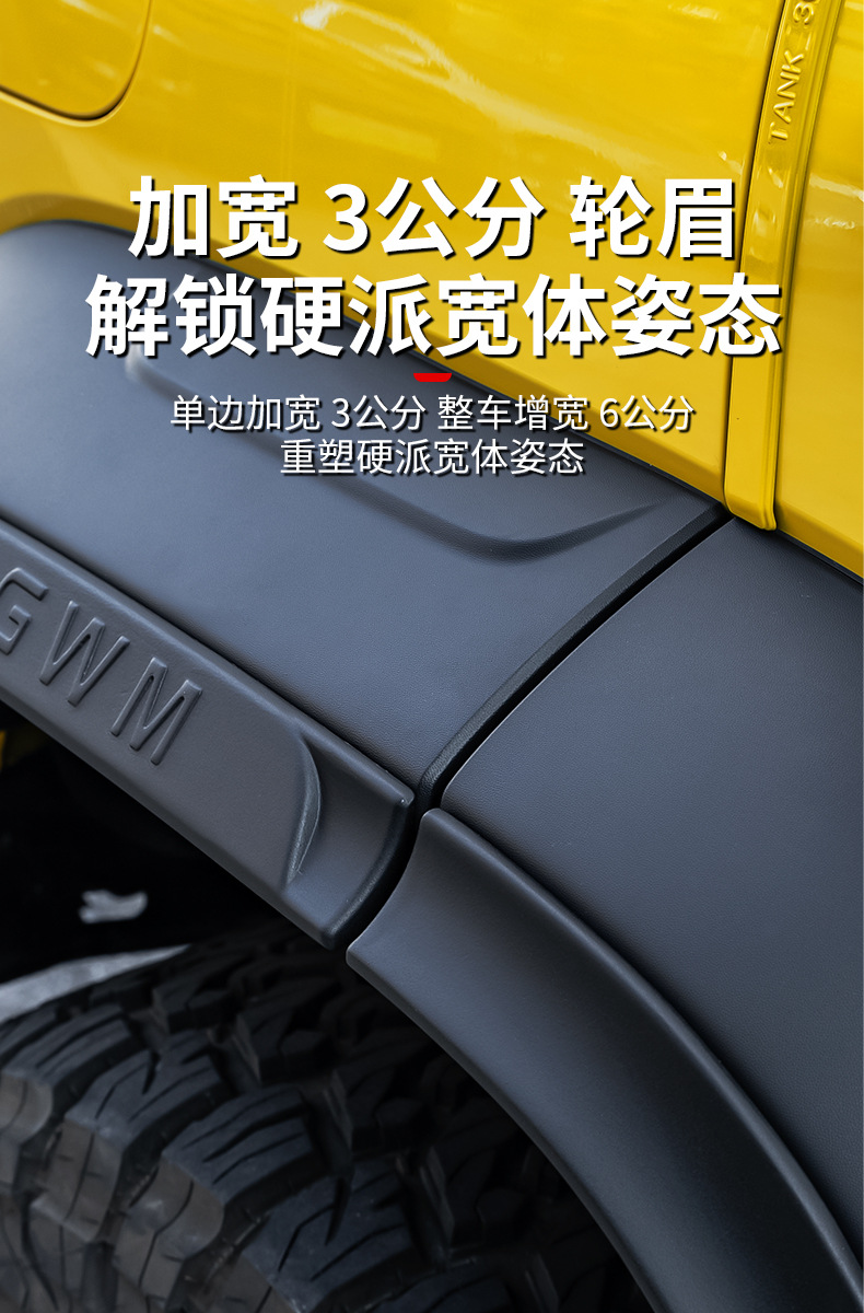 26 models of Tank 300 four-wheel widened fender flares, wide-body mudguards, and off-road modification parts to prevent scratches on the wheels