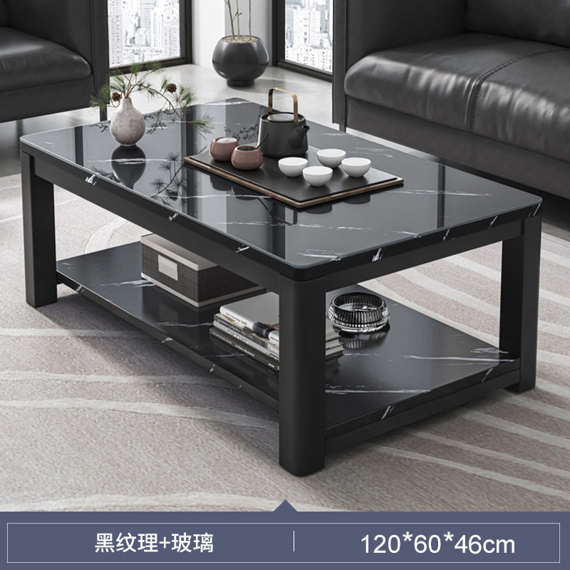 Mesa de centro, sala de estar, hogar, apartamento pequeño moderno y simple, mesa de centro de vidrio templado de lujo ligero, mesa de té minimalista para oficina