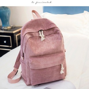 Schoolbag Women's Korean-style Harajuku ulzzang All-match Senior high school Student Personalized Velvet College Style Backpack Women's Backpack