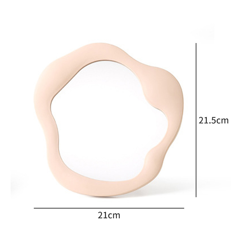 Espejo de maquillaje de escritorio ins Espejo de princesa espejo de dormitorio de estudiantes espejo plano con soporte irregular espejo portátil simple