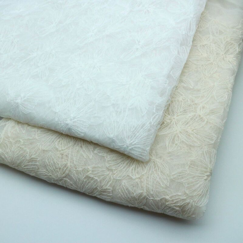 Milk silk embroidered lace water soluble lace mesh embroidery women's top bow hair accessories in stock fabric