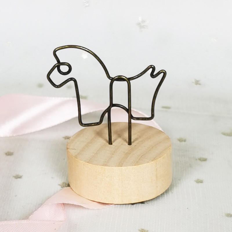 Creativo lindo Mensaje de madera titular de escritorio vertical nota mensaje clip de fotos escritorio vertical titular de la tarjeta de visita Decoración