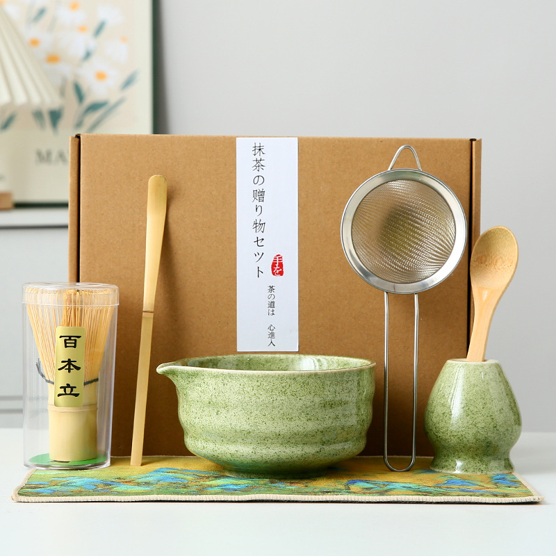 Japonés Matcha tazón Matcha túnica canción té herramientas de pedido taza de té de cerámica taza de té mezclador Matcha cepillo taza de té