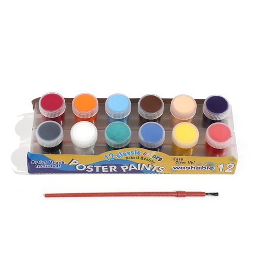Cross-border 12-color body 25ml art watercolor poster paint set washable children DIY finger painting paint
