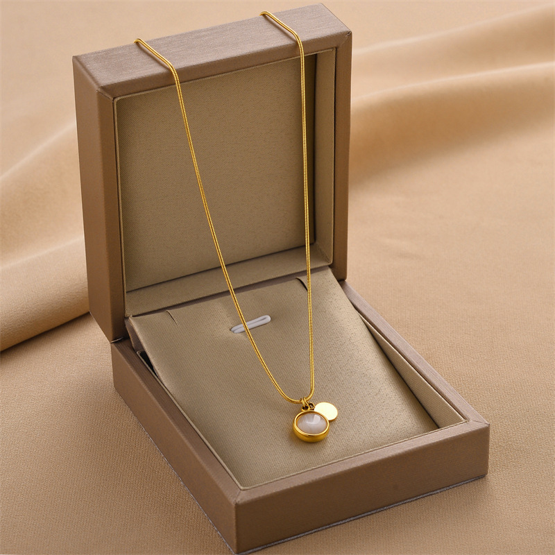 Collar de acero de titanio para mujeres simple y versátil estilo ligero de lujo nicho diseño de alta calidad no decoloración joyería de cadena de clavícula al por mayor
