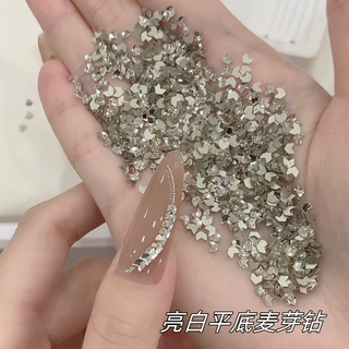 网红美甲麦芽钻迷你小号平底异形钻白色麦穗钻超闪K9水钻指甲装饰
