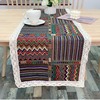 Two-color woven organic material with tassels, table mat, industrial decorations, American style, cotton and linen