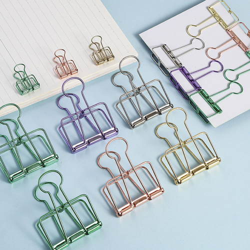 Large, medium and small size, storage color hollow long tail clip, bill clip, hand account I-shaped swallowtail clip, 8 colors optional