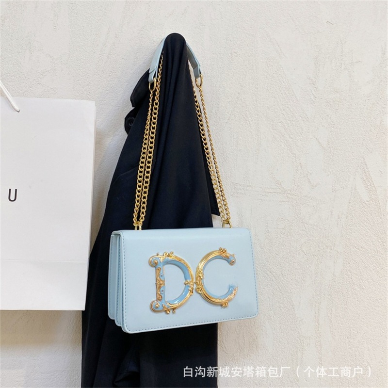 潮流跨境时尚链条女包新款百搭小众纯色字母糖果色日常单肩斜挎包|undefined