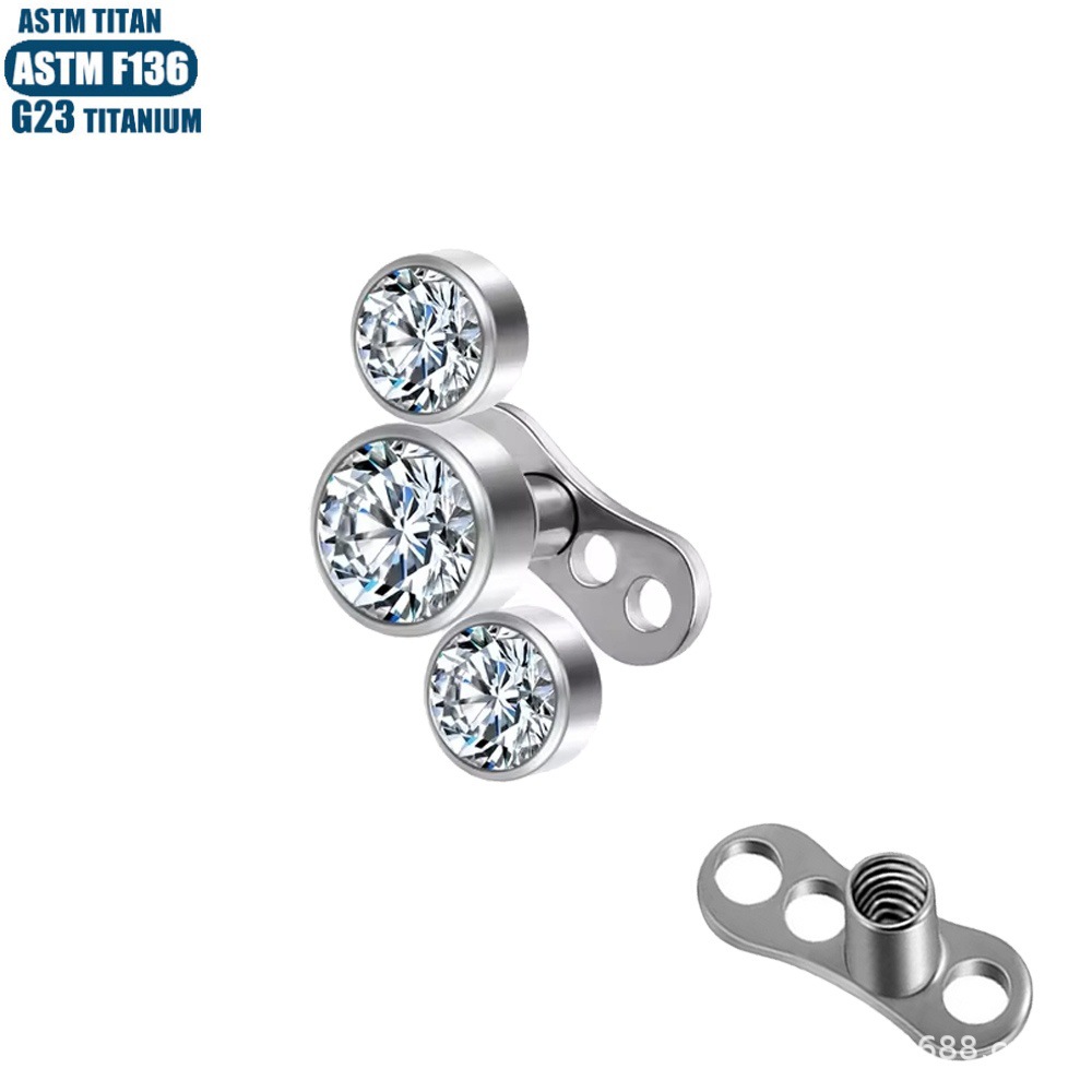 Pointed labret stud close-up product detail