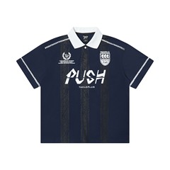 縦馳衣社2025新型アメリカレトロ運動襟襟トレンドアルファベットプリント男性夏ゆるいtシャツ