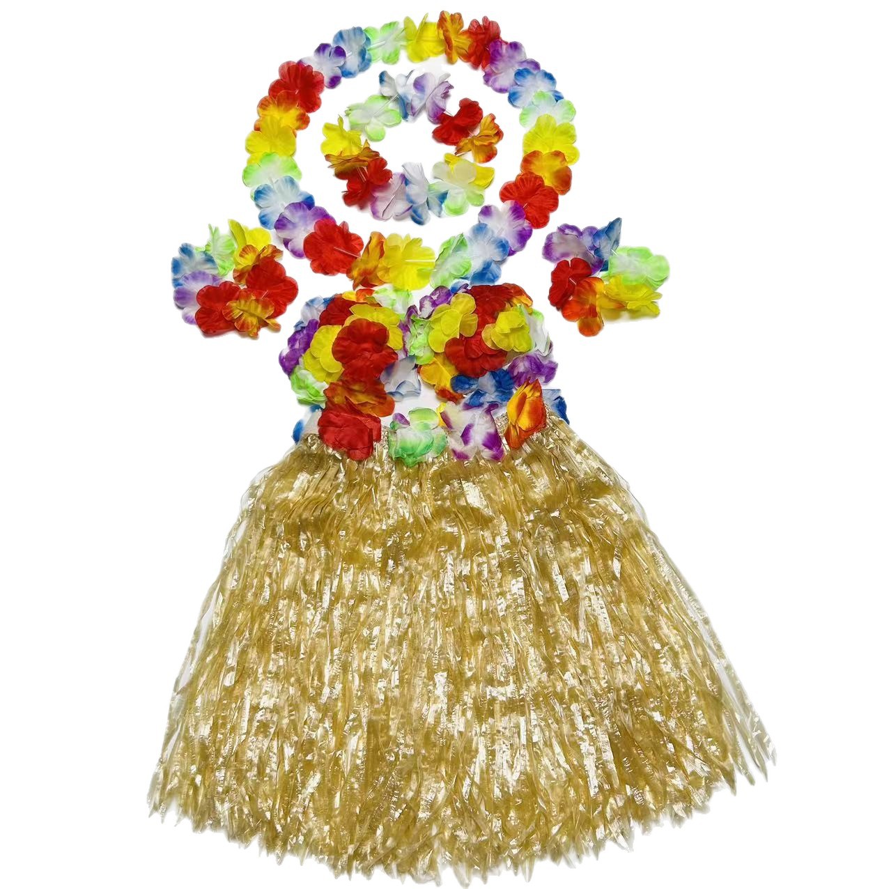 24 pares de flores transfronterizas flores 12 pares de flores 6 pares de falda hawaiana set de baile del día de los niños vestido de fiesta