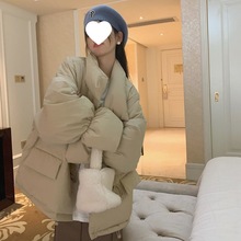 韩系穿搭牛角扣棉服外套女2025年冬季新款感超好看棉衣面包服