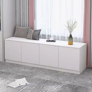Solid Wood Ecological Board Bay Window Cabinet Kitchen Storage Cabinet Sitting Balcony Storage Low Cabinet Household Living Room Windowsill Storage Cabinet