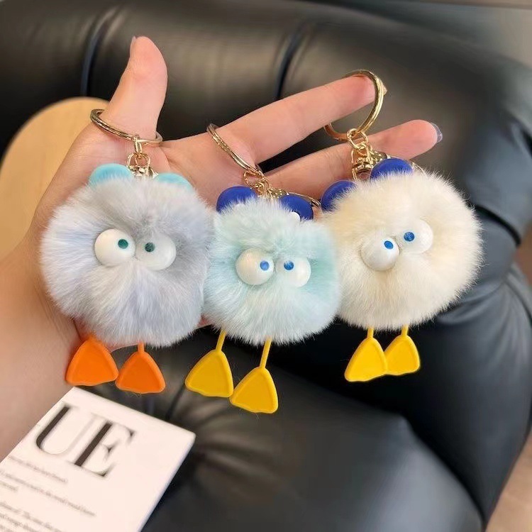 Adorable imitación de pato pato pato pequeño coche llavero colgante muñeca peluche bolsas de carbón colgante