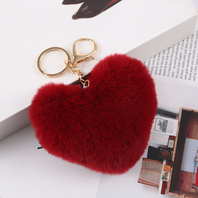 Plush keychain heart-shaped, bag