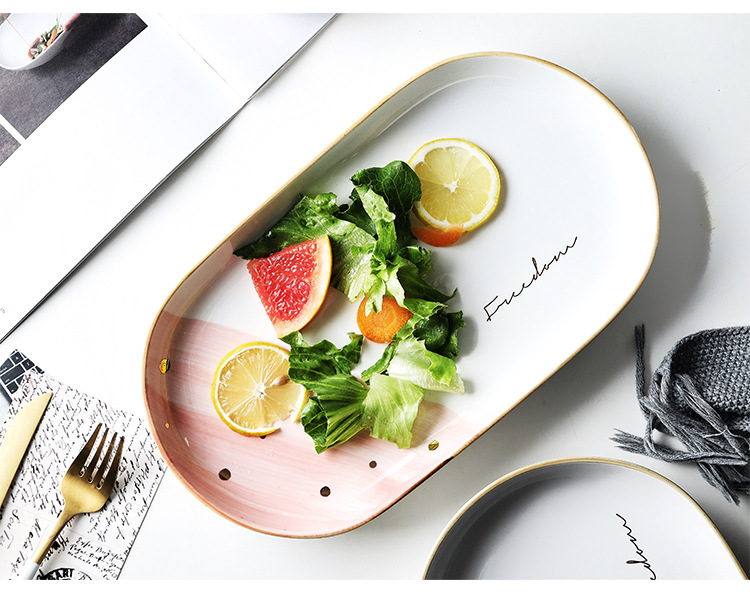 碗碟套装北欧创意个性家用轻奢陶瓷碗筷碗盘精致网红餐