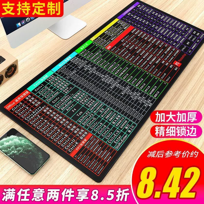 Big mouse, gaming table laptop, keyboard, non-slip table mat