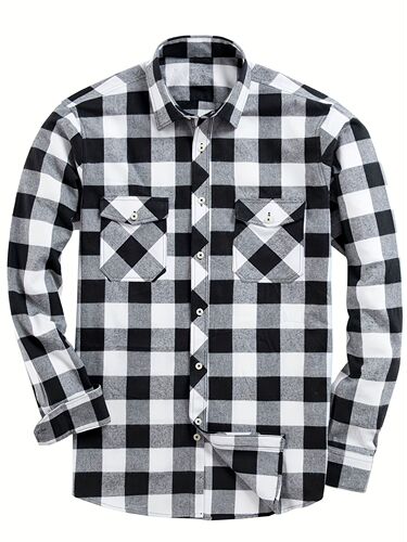 Hot-selling Western code men's fashionable casual flannel grid shirt four-season shirt