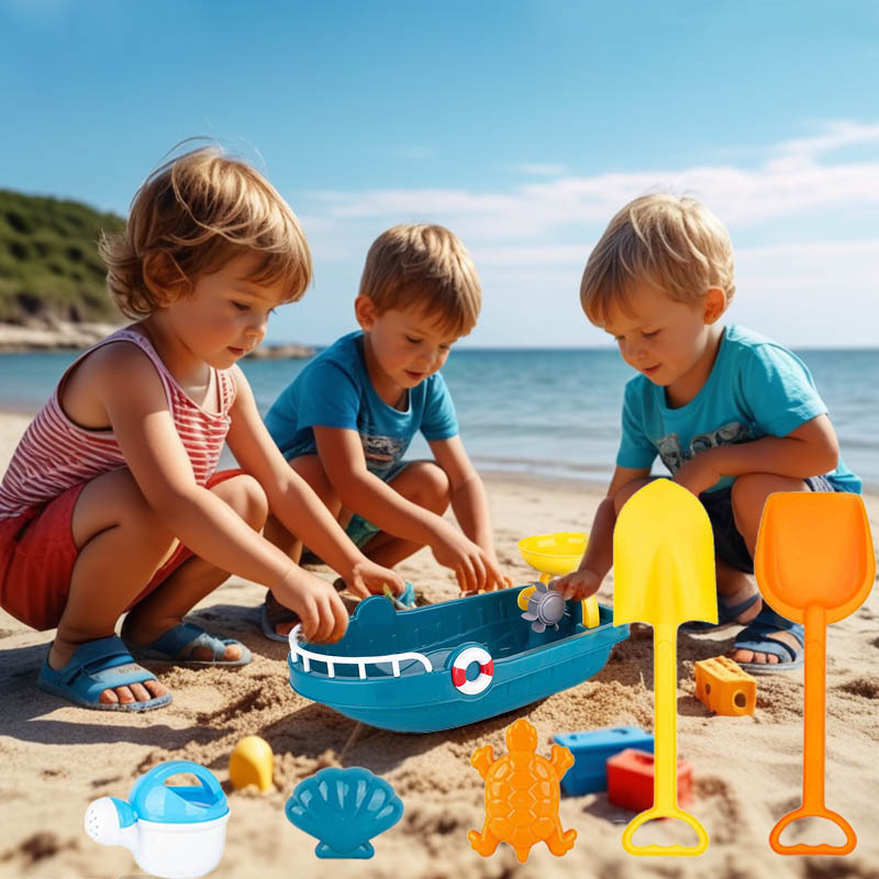 夏季热销沙滩船玩具儿童玩沙挖沙子工具套装海边玩具批发跨境地摊