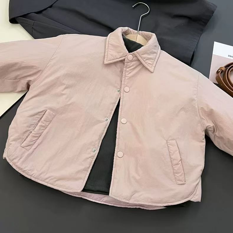 童装2026儿童冬季棉服洋气宝宝翻领夹棉衬衫男女童棉服外套