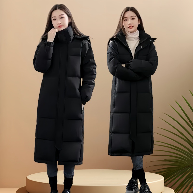 外贸中戏爆款羽绒棉服男女同款过膝长款2025新款棉衣加厚棉袄外套