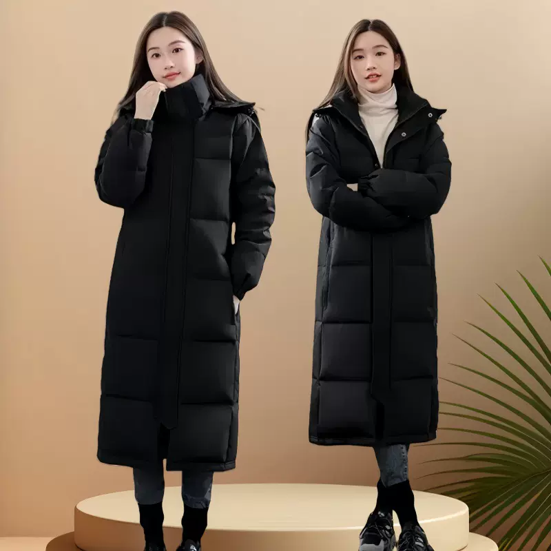外贸中戏爆款羽绒棉服男女同款过膝长款2025新款棉衣加厚棉袄外套