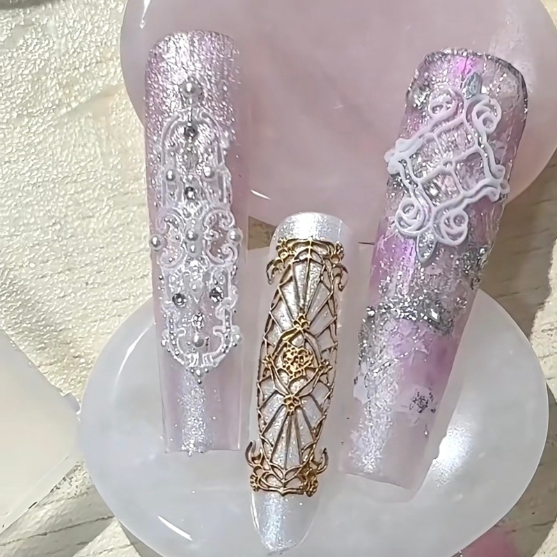 猪猪美甲模具蝴蝶结浮雕雕花DIY立体diy指甲高透硅胶装饰|undefined