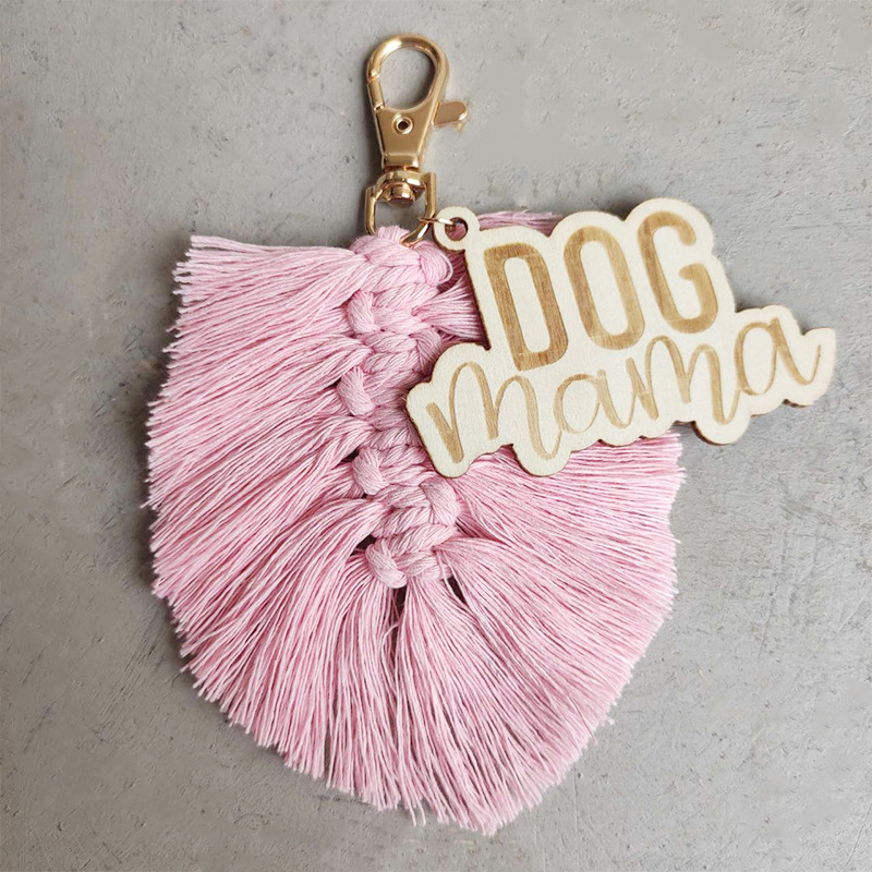 Mama Letter Tassel Cotton Thread Braid Mother's Day Bag Pendant Keychain display picture 2