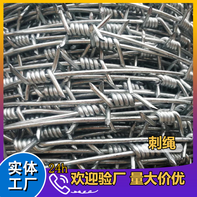 荆棘刺绳滚刺笼带刺镀锌铁丝围网防攀爬防盗防跨越双股刀片多股线