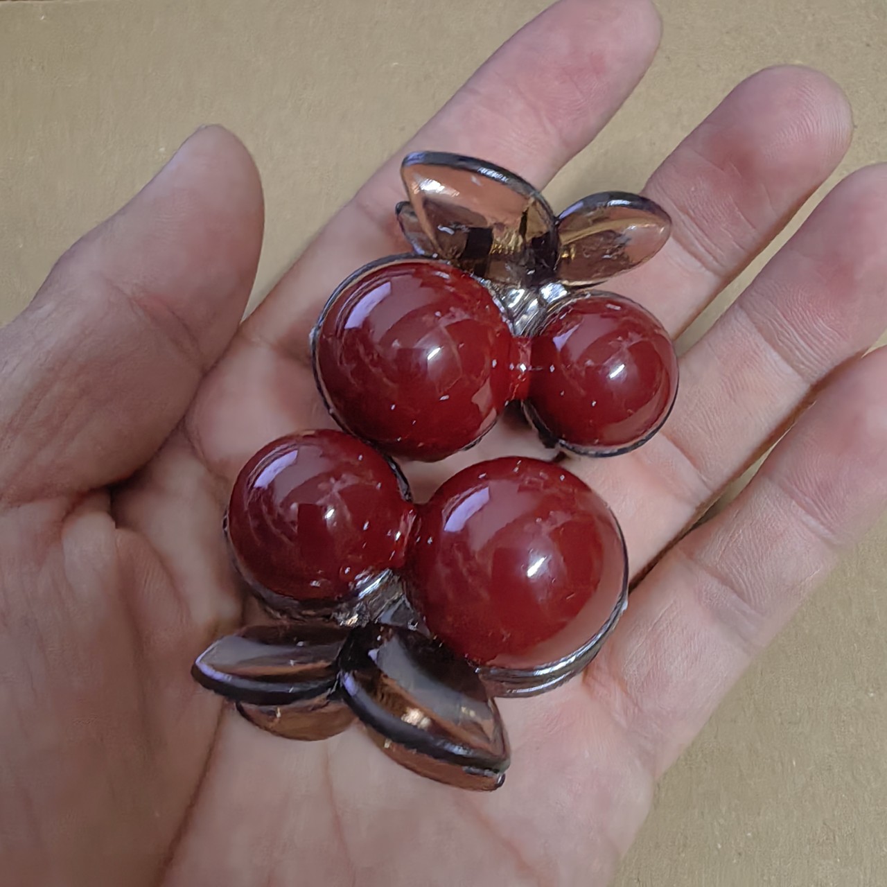 Ancora fermaglio a forma di ciliegia per capelli accessorio donna_voghion.com