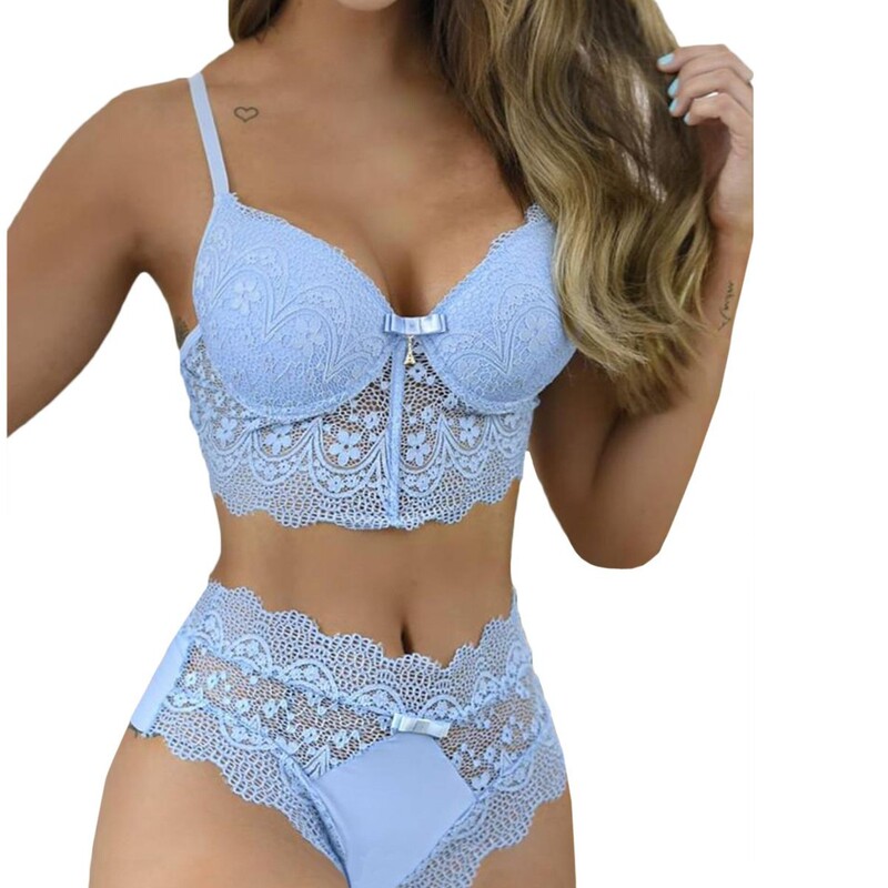 New Amazon Best-Selling Lace Inner French Underwear Suspender Bra Set for Young Ladies Sexy and Cute