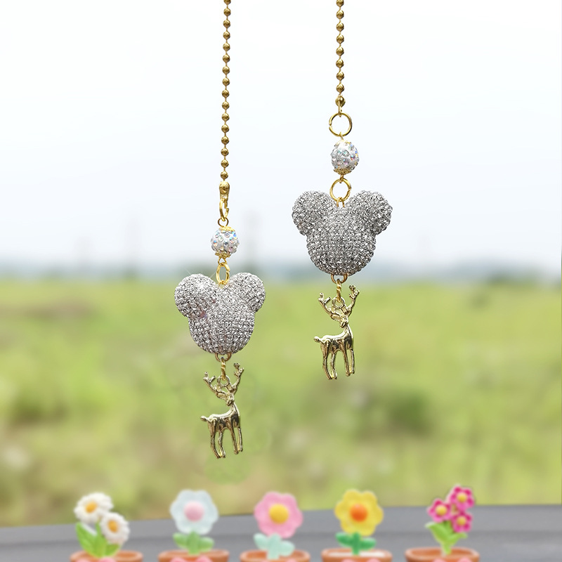 순수한 흰색-이중 만화 머리 펜던트 사슴