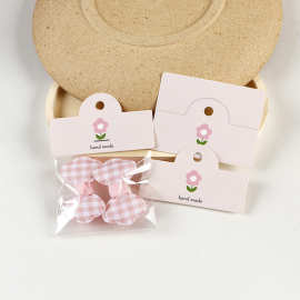 跨境热卖8x6cm塑料袋卡头卡背包装折叠印刷卡片handmade现货批发