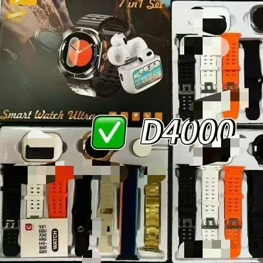 Cross-border new D4000 smart watch disc multi-function long endurance Bluetooth digital display headset 7 in 1 suit