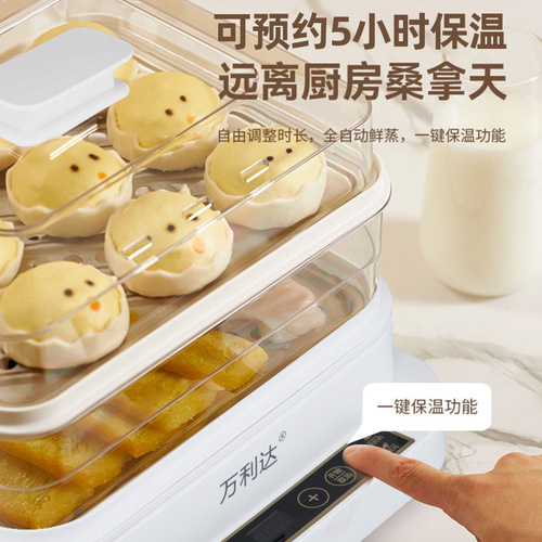 Wanlida Electric Steamer Household Multi-functional Steaming and Stewing Breakfast Machine Large Capacity Steamer for Steaming Fish and Gifts
