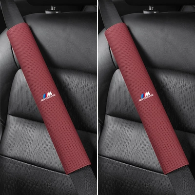 Series 6 7 Series X1X3X4X5X6 seat | Seat belt shoulder pad - bmw-m-white-label-38cm-suede-a-pair-of-burgundy-shoulder-pads
