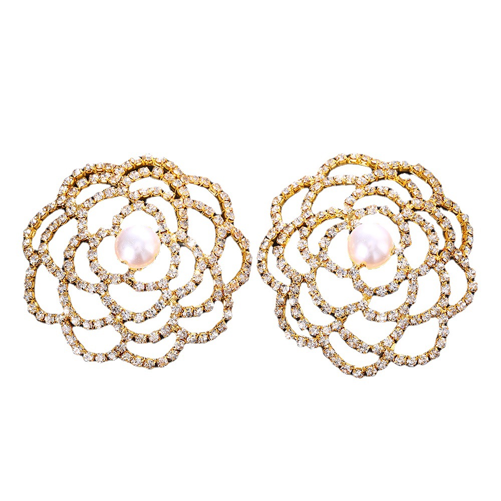 2022 nuevo caliente-venta hueco en forma de flor pegatinas de pecho de las mujeres sexy perla rhinestone pecho Pegatinas 05 image 6