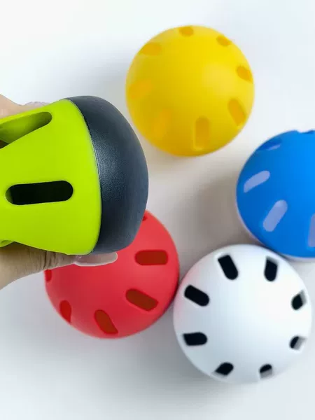74mm Ultra-Soft Indoor and Outdoor Two-Color Eva Injection Molded Perforated Ball for Kids and Pets