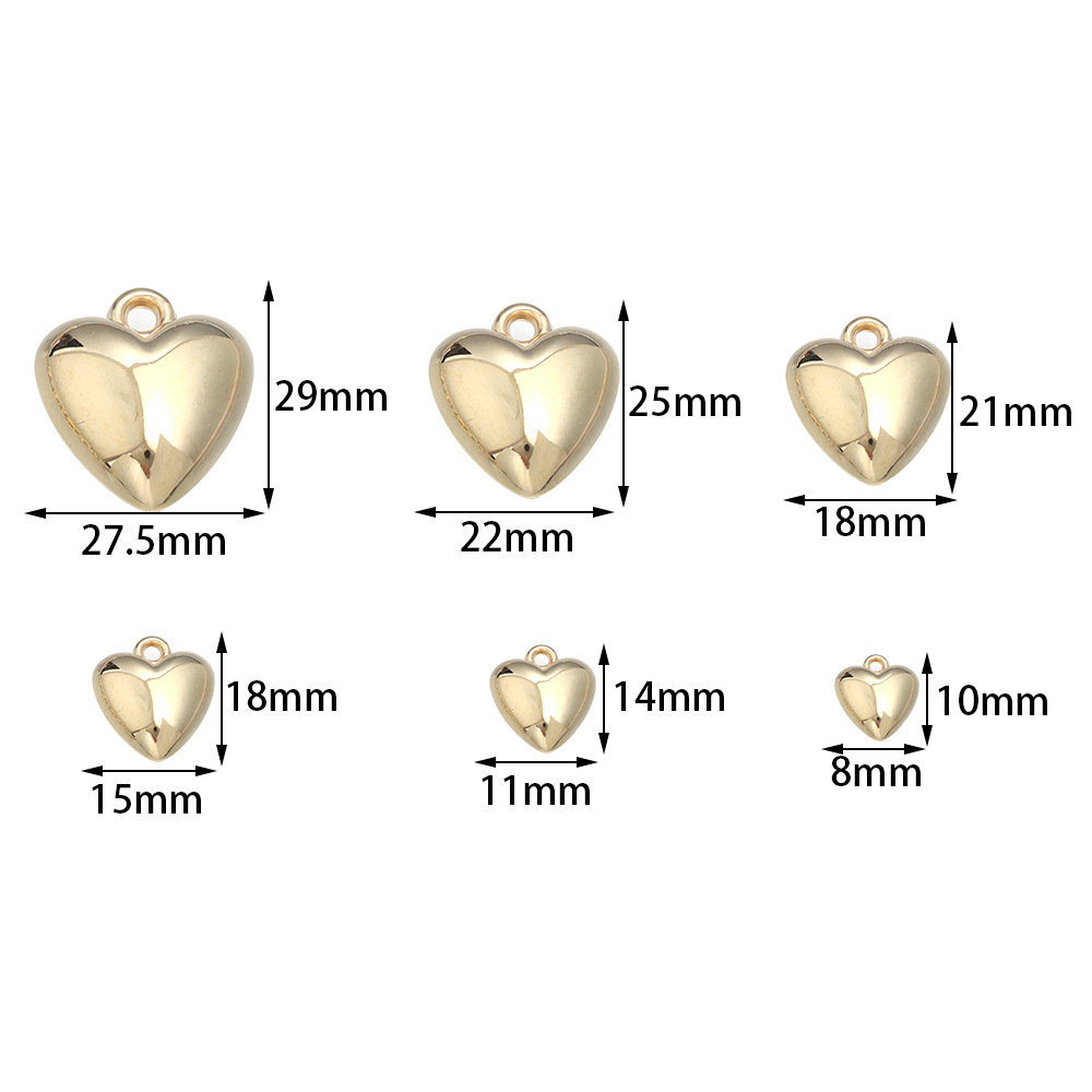 20 PCS/Package 8*10mm CCB Heart Shape Pendant display picture 1