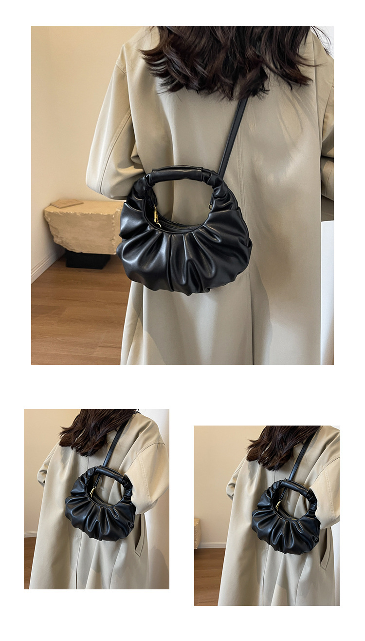 Cloud pleated for women in 2024, new underarm bag, single shoulder crossbody, niche texture, versatile, Korean version_voghion.com
