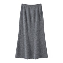 2025山羊绒秋冬女半身裙高腰长裙A字裙休闲垂感软糯裙子羊毛裙厚