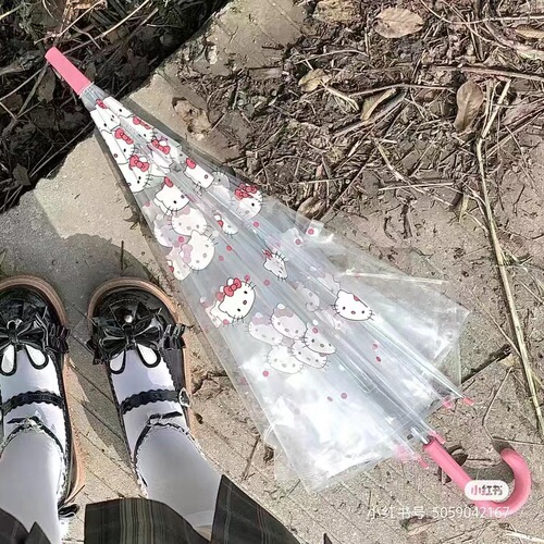 Wholesale transparent umbrella, long handle automatic umbrella, high-looking girl taking photos, super high return rate, ins internet celebrity umbrella