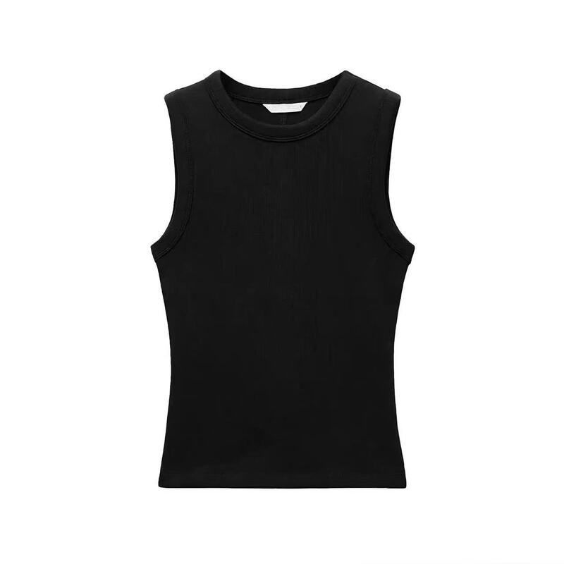 Taop&Za New Summer Women's Clothing Dopamine Style Round Neck Sleeveless Vest Pure Color Basic Slim Fit Top 3253330